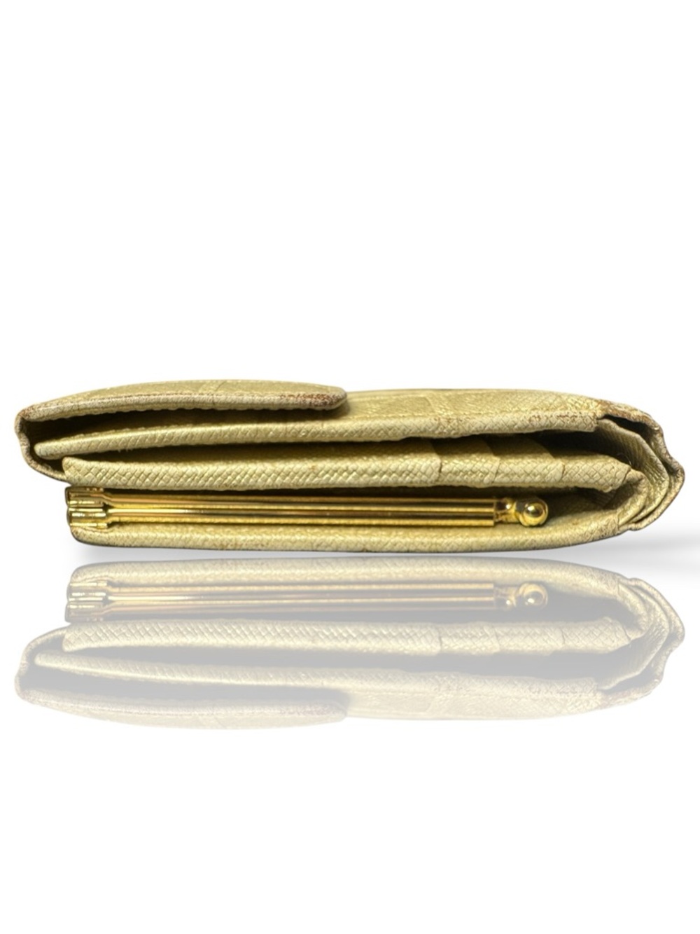 Burberry Silver Embossed Check Fold-Over Wallet - Picture 3 of 11
